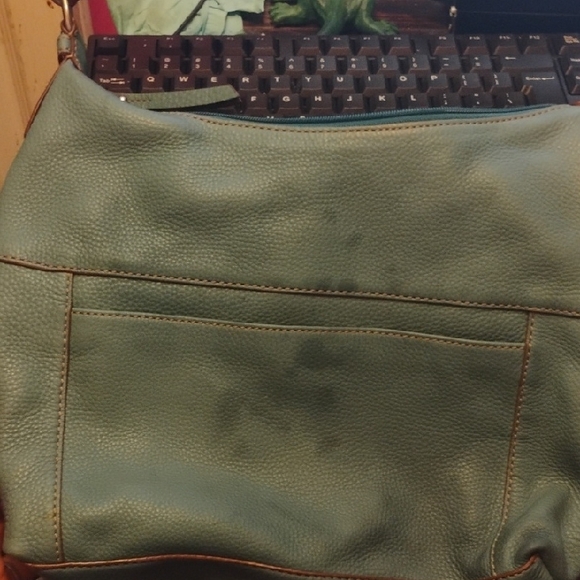 Fossil Teal Leather Hobo Bag - Picture 2 of 3